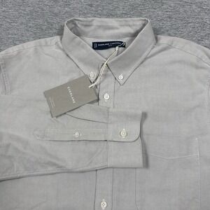 Everlane Shirt Mens Large Gray Slim Fit Japanese Oxford Uniform Button Down City
